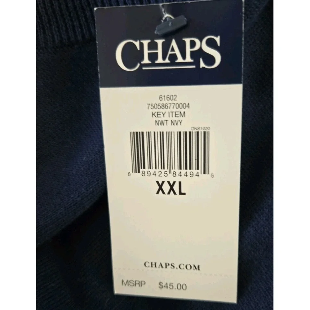 Chaps Ralph Lauren Sweater‎ Vest Mens Size 2XL Navy  Blue Golf NEW